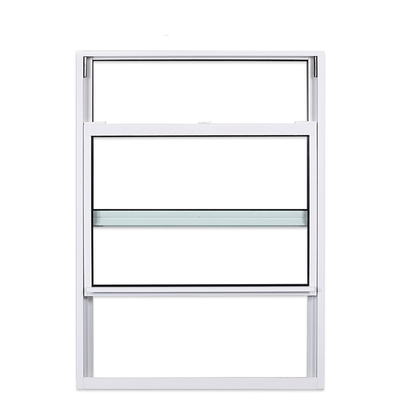 Aluminum Double Glazed Windows in Blue with Clear Glass and FiberGlass Screen Netting