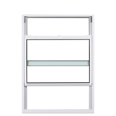 Aluminum Double Glazed Windows in Blue with Clear Glass and FiberGlass Screen Netting