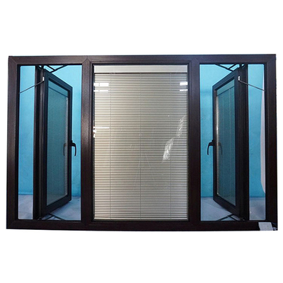 Blue Glass Heat Insulation Aluminum Casement Window for Energy Saving