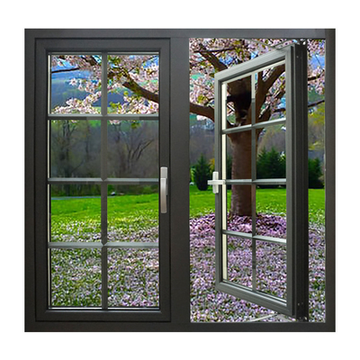Blue Glass Heat Insulation Aluminum Casement Window for Energy Saving