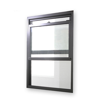 Design Courtyard Single Hung Sash Aluminum Windows with Fibreglass Screen Netting