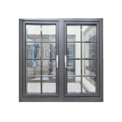 Horizontal Opening Pattern Aluminium Casement Windows With Blinds for Shielding Kitchen