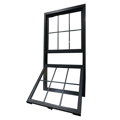Double Hung Window with Upvc Frame and Stainless Steel Glass Screen Panel