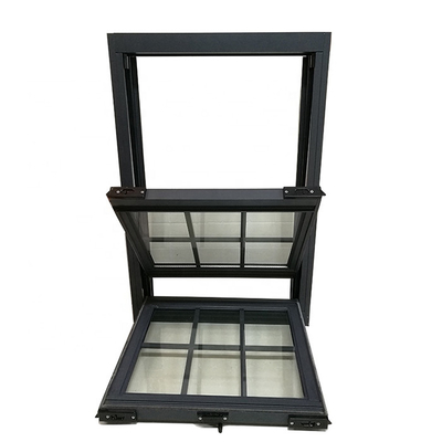 Double Hung Window with Upvc Frame and Stainless Steel Glass Screen Panel