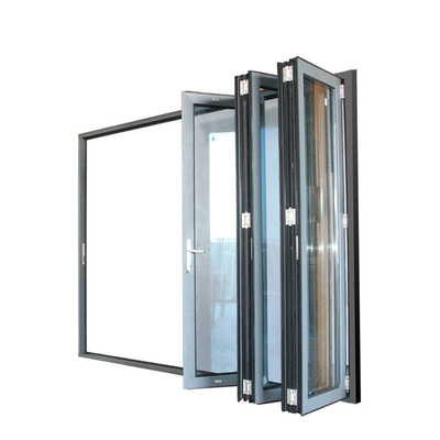 USA White Vinyl Triple Sliding Balcony Folding Window with Heat Insulation Function