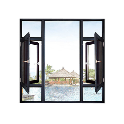 Aluminum Alloy Frame Custom Design Casement Insulated Window Door With Security Mesh