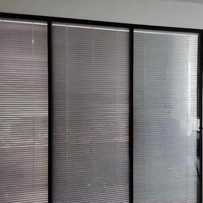 Home Office Aluminium Glass Sliding Windows with Vertical Shades and Built-In Blinds