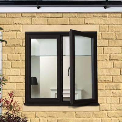 Aluminum Alloy Frame Custom Design Casement Insulated Window Door With Security Mesh