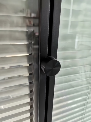 Home Office Aluminium Glass Sliding Windows with Vertical Shades and Built-In Blinds