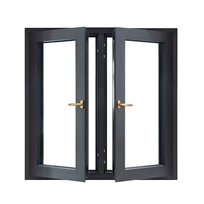 Aluminum Alloy Customized Casement Window with Double Glazing and Folding Screen