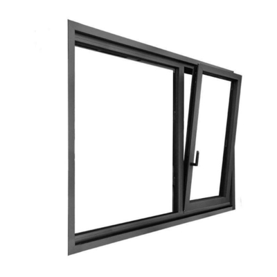 Aluminum Alloy Customized Casement Window with Double Glazing and Folding Screen
