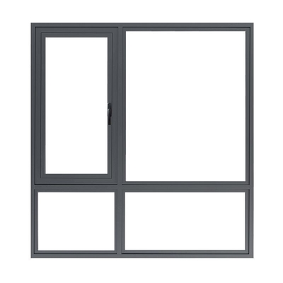 Aluminum Alloy Customized Casement Window with Double Glazing and Folding Screen