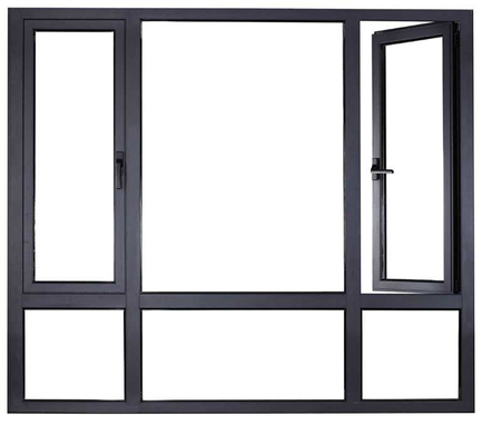Garage Shed Aluminum Thermal Broken Double Glaze Casement Windows with Security Mesh