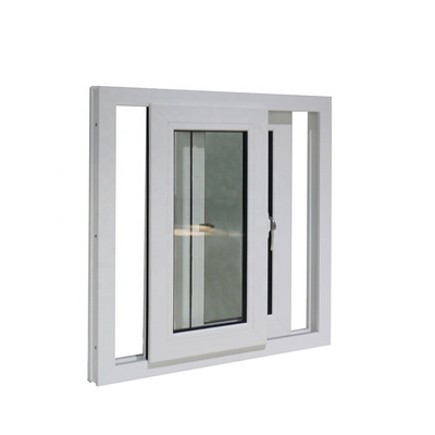 High Security System Lock Sliding Window Pvc with FiberGlass Screen Netting Material