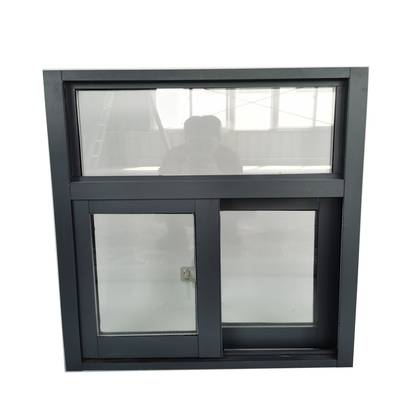 Modern Design Black Aluminum Sliding Window with High Security System and Security Bars