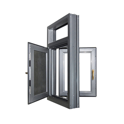 Novel Casement Horizontal Double Glass Windows with Stainless Steel Screen Netting