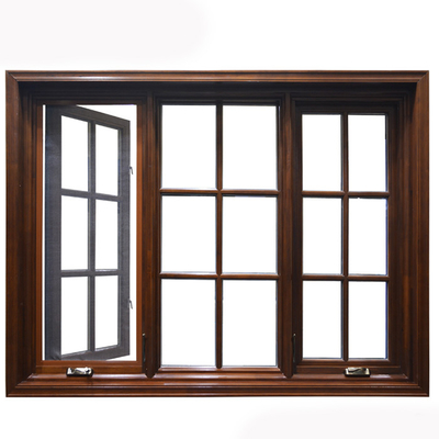 Novel Casement Horizontal Double Glass Windows with Stainless Steel Screen Netting