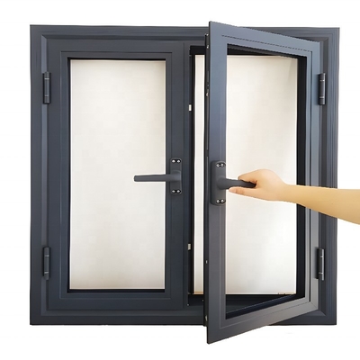 Aluminum Alloy Frame Double Glazed Tempered Glass Residential Casement Swing Windows