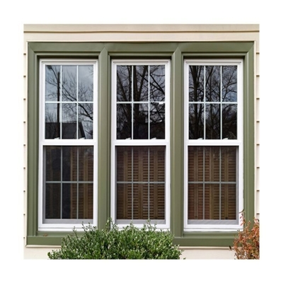 Pvc Frame Single Hung Plastic Sliding Windows with Tempered Glass Folding Screen