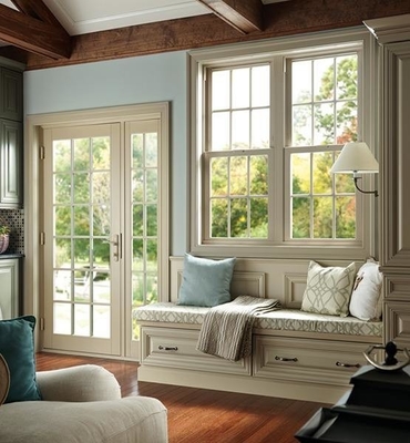 Pvc Frame Single Hung Plastic Sliding Windows with Tempered Glass Folding Screen