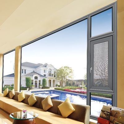 USA House Hurricane Impact Aluminium Triple Glazed Casement Window in European-style