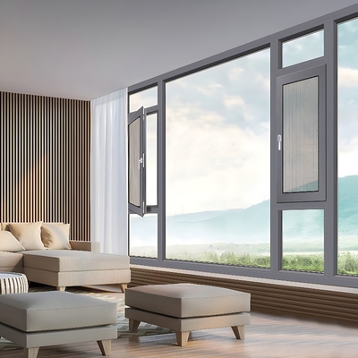USA House Hurricane Impact Aluminium Triple Glazed Casement Window in European-style