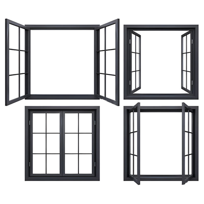 Aluminum Casement Windows With Screen Designed in Postmodern Style for Customization