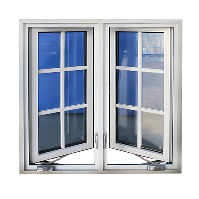 Cusomized High Energy Efficiency Double Glazing Aluminum Casement Windows with Grill