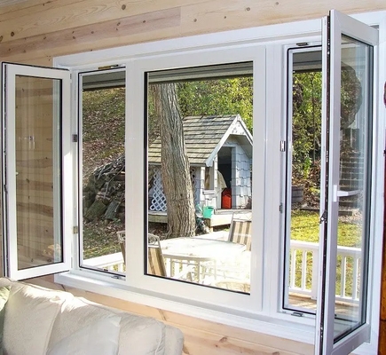Magnetic Screen Upvc Casement Windows Design with Top Hardware and Chinese Top