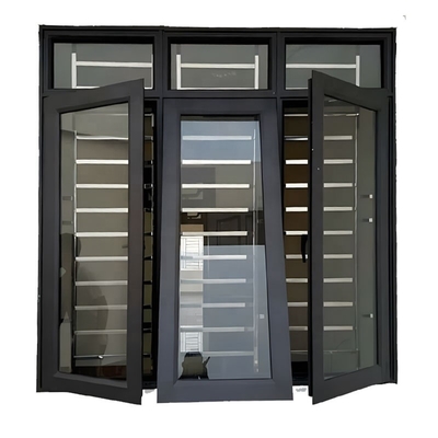 Aluminum Windows with Hurricane Impact Black Open Out Soundproof Energy Casement