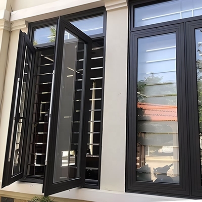 Aluminum Windows with Hurricane Impact Black Open Out Soundproof Energy Casement