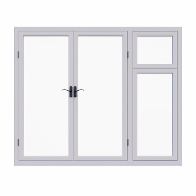 EPDM Double Sealing System Casement Windows With Blinds Plastic Window Frame White