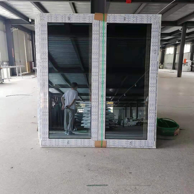 EPDM Double Sealing System Casement Windows With Blinds Plastic Window Frame White