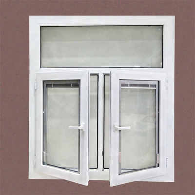 EPDM Double Sealing System Casement Windows With Blinds Plastic Window Frame White
