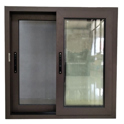 Aluminum Alloy Frame Noise Free Tinted Glass Sliding Windows French Type With Shutters