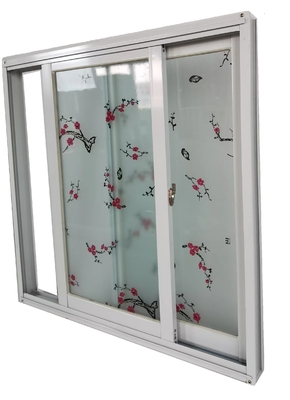 Aluminum Alloy Frame Noise Free Tinted Glass Sliding Windows French Type With Shutters