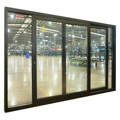 Large Size Double Glass Aluminum Sliding Windows with FiberGlass Screen Netting Material
