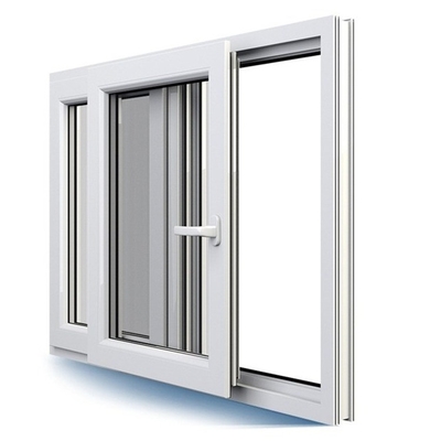 Customized PVC Windows with Double Glass and Modern Grill Design