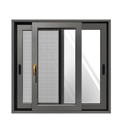 Square Rotating Sliding Door Two Point Closing Aluminum Window with Magnetic Screen