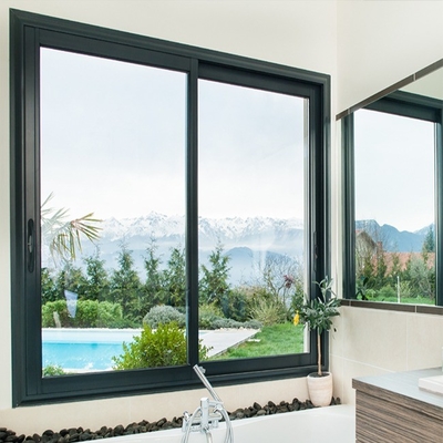 Square Rotating Sliding Door Two Point Closing Aluminum Window with Magnetic Screen