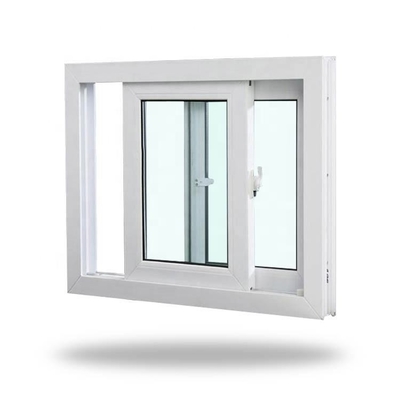 High Security System Tempered Glass Home UPVC Window with Horizontal Opening Pattern