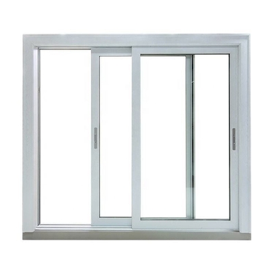 High Security System Tempered Glass Home UPVC Window with Horizontal Opening Pattern