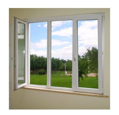 High Security Impact Glass Double Glazing UPVC Casement Window with Heat Insulation