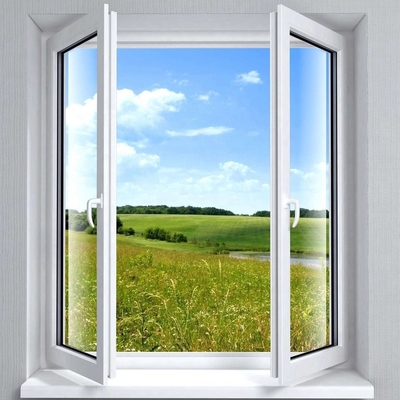 High Security Impact Glass Double Glazing UPVC Casement Window with Heat Insulation