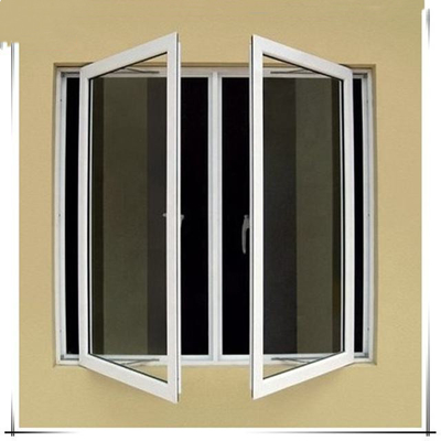 UPVC Thermal Break Double Glazed Casement Window with Steel Mesh Swing Hung Window