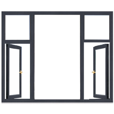 Coated Glass UPVC Double Glazed Casement Windows for Industrial Design Style Homes