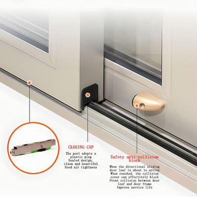 Double Glass Aluminium Sliding Window Grill Design With Windproof Function For Houses
