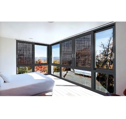 Commercial Plexiglass Windows Aluminum Windproof Sliding Window with Magnetic Screen