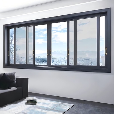 Commercial Plexiglass Windows Aluminum Windproof Sliding Window with Magnetic Screen
