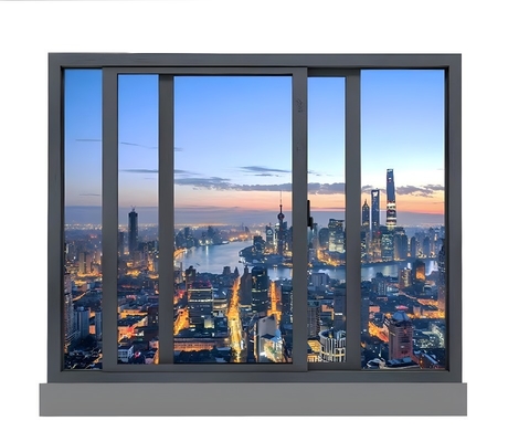 Commercial Plexiglass Windows Aluminum Windproof Sliding Window with Magnetic Screen